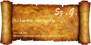 Szlanka Gergely névjegykártya